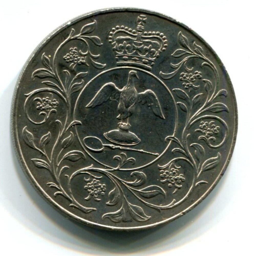 1977 Great Britain QEII Silver Jubilee Commemorative Crown Coin (b859-9)